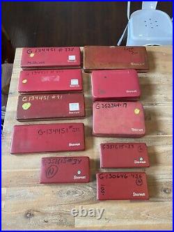 10 Red Starrett Snap Machinist Lathe Tool Mill Empty Gage Case Box Lot Storage