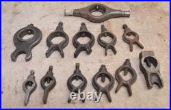 12 lathe dogs 1/2 1 capacity straight & split tail machinist tool lot