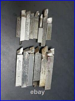 14pc HSS Cobalt & Carbide Tool Bit Lot Sandvik Kennametal Blank Machinist Lathe