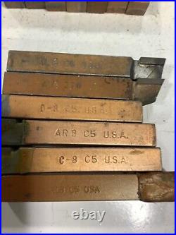 15 Machinist carbide tipped lathe tool bits. USA 1/2 square