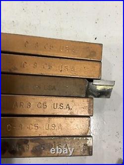 15 Machinist carbide tipped lathe tool bits. USA 1/2 square