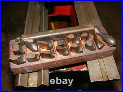 1901 Antique OK Tool Holder & Cutter Bit Set Wooden Tray Vintage Lathe Machinist