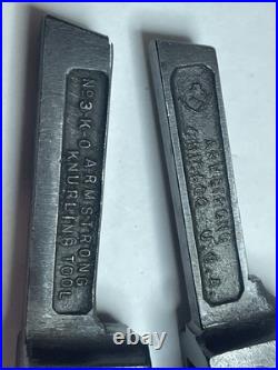 2 ARMSTRONG No. 3K00 Knurling Tools with3 Heads, Lathe, Holder, Machinists(26JN167)