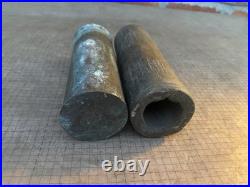 2 VTG Solid Brass Bronze Punch Tube Round Bars 2x6 Machinist Lathe Old Tools