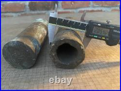 2 VTG Solid Brass Bronze Punch Tube Round Bars 2x6 Machinist Lathe Old Tools