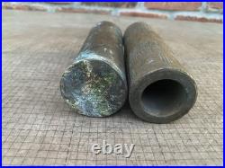 2 VTG Solid Brass Bronze Punch Tube Round Bars 2x6 Machinist Lathe Old Tools