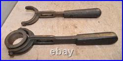 2 antique brass perfect handle lathe tool tooling change wrench machinist lot