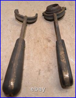 2 antique brass perfect handle lathe tool tooling change wrench machinist lot
