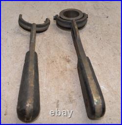 2 antique brass perfect handle lathe tool tooling change wrench machinist lot