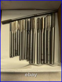 APT Mixed HSS Straight Flute Chucking Reamer Machinist Tool Set Group 17 Pieces