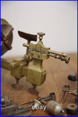 Antique Watchmaker Jewelers Tool Lathe Brass Machinist Vintage Accessories RARE