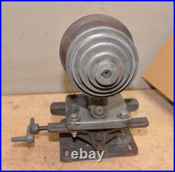 Antique lathe leather belt to 5 vee pulley Lovejoy motor adjuster machinist tool