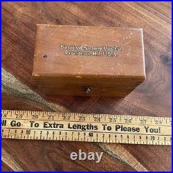 Brown & Sharpe USA No 233 Bench Micrometer with Wooden Case Machinist Tool Lathe