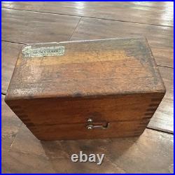 Brown & Sharpe USA No 233 Bench Micrometer with Wooden Case Machinist Tool Lathe