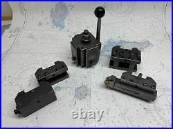 FIMS Heavy Duty Quick Change Tri Tool Post #4 Metal Lathe Machinist. With4 Holder