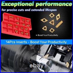 High-Quality 21Pcs Lathe Turning Tool Set for Professional Machinists & DIYers