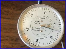 Interapid 312B-1V Vertical Dial Test Indicator Mill Lathe Machinist Tool