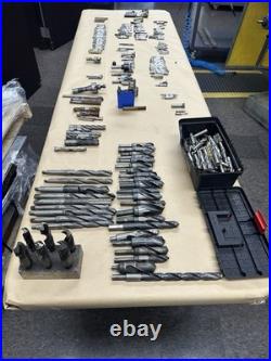 Large Lot Of Used Hss Machinist Endmills Drills Countersinks Cutters Boring Head