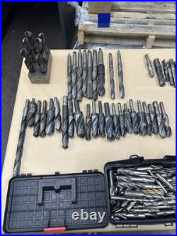 Large Lot Of Used Hss Machinist Endmills Drills Countersinks Cutters Boring Head