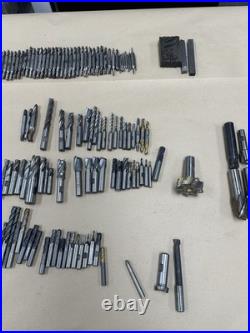 Large Lot Of Used Hss Machinist Endmills Drills Countersinks Cutters Boring Head