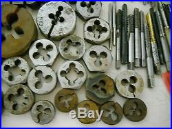 Large Lot of Tap & Dies 108 Taps & 32 Dies Assorted Metal Lathe Machinist Tools