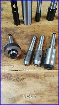 Lathe & Machinist Tool Lot, arbors, adapters, end mill holders, live center