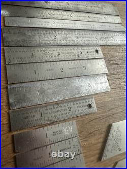 Lot 18 Starrett Rulers Machinist Gauges Angle Cutting Lathe 600 603 604r 300 320