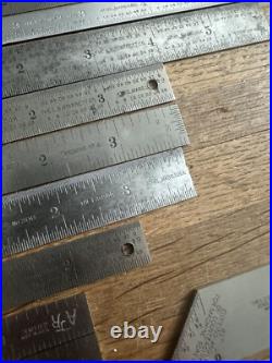 Lot 18 Starrett Rulers Machinist Gauges Angle Cutting Lathe 600 603 604r 300 320