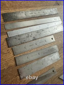 Lot 18 Starrett Rulers Machinist Gauges Angle Cutting Lathe 600 603 604r 300 320