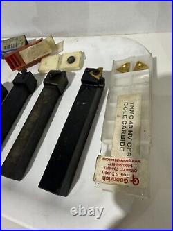 Lot 6 Indexable Tool Holders Lathe Turning + Carbide Inserts WESSON VR Machinist