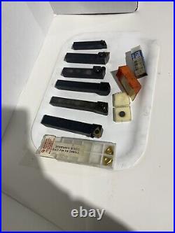 Lot 6 Indexable Tool Holders Lathe Turning + Carbide Inserts WESSON VR Machinist