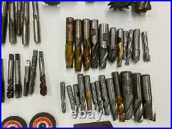Lot Machinist Tools End Mills Boring Bars Taps Drills Lathe Bits Reamers Carbide