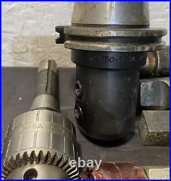 Lot of Machinist Lathe Tools HSS Taps Drills Carbide End Mills Metal CAT50 USED