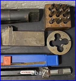 Lot of Machinist Lathe Tools HSS Taps Drills Carbide End Mills Metal CAT50 USED