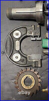Lot of Machinist Lathe Tools HSS Taps Drills Carbide End Mills Metal CAT50 USED