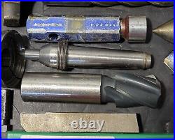 Lot of Machinist Lathe Tools HSS Taps Drills Carbide End Mills Metal CAT50 USED
