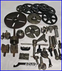 Lot of Vintage Machinist Mill Fly Cutters Lathe Tool Holder Parts Gears Tooling