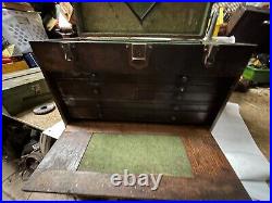 MACHINIST AucSnd LATHE MILL Vintage Antique Gerstner Oak Machinist Tool Box