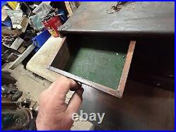 MACHINIST AucSnd TOOLS LATHE MILL Vintage Oak Wood Machinist Tool Box