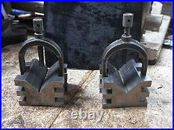 MACHINIST BkCs LATHE MILL 2 Unusual Brown & Sharpe V Blocks and Clamps MACHINIST BkCs LATHE MILL 2 Unusual Brown & Sharpe V Blocks and Clamps