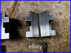 MACHINIST BkCs LATHE MILL 2 Unusual Brown & Sharpe V Blocks and Clamps MACHINIST BkCs LATHE MILL 2 Unusual Brown & Sharpe V Blocks and Clamps