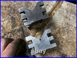 MACHINIST BkCs LATHE MILL 2 Unusual Brown & Sharpe V Blocks and Clamps MACHINIST BkCs LATHE MILL 2 Unusual Brown & Sharpe V Blocks and Clamps