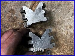 MACHINIST BkCs LATHE MILL 2 Unusual Brown & Sharpe V Blocks and Clamps MACHINIST BkCs LATHE MILL 2 Unusual Brown & Sharpe V Blocks and Clamps