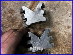 MACHINIST BkCs LATHE MILL 2 Unusual Brown & Sharpe V Blocks and Clamps MACHINIST BkCs LATHE MILL 2 Unusual Brown & Sharpe V Blocks and Clamps