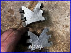 MACHINIST BkCs LATHE MILL 2 Unusual Brown & Sharpe V Blocks and Clamps MACHINIST BkCs LATHE MILL 2 Unusual Brown & Sharpe V Blocks and Clamps