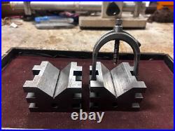 MACHINIST BkCs TOOL LATHE MILL Machinist 2 Starrett 568 V Blocks and One Clamp MACHINIST BkCs TOOL LATHE MILL Machinist 2 Starrett 568 V Blocks and One Clamp