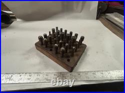 MACHINIST DrWy TOOL LATHE MILL Lot of Gorton Pins in Wood Holder Block