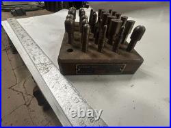 MACHINIST DrWy TOOL LATHE MILL Lot of Gorton Pins in Wood Holder Block