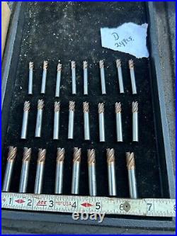 MACHINIST DrlCbA TOOLS LATHE MILL Lot of 24 Solid Carbide End Mill Cutters LtD