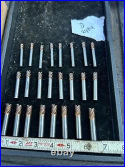 MACHINIST DrlCbA TOOLS LATHE MILL Lot of 24 Solid Carbide End Mill Cutters LtD